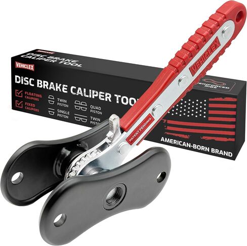 Vehiclex Brake Caliper Compression Tool – Heavy Duty Brake Pad Spreader Tool with Ratcheting Handle & Rib-Reinforced Plates – Caliper Piston Compressor Tool for Cars, SUVs, and Light Trucks in Saudi Arabia
