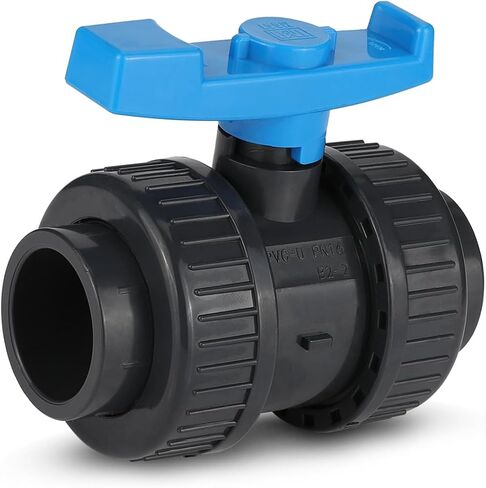1 Pack HeSun 4 Inch Slip PVC True Union Ball Valve with Full Port, Socket x Socket PVC Pipe Fitting, Schedule 80, EPDM O-ring in Kuwait
