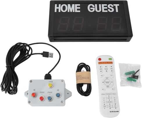 LED Score Board Electronic 4 Digit Wall Mount with Wired Button Remote Control 1.8in Digits - Clear Basketball & Multi - Sport Scoring, Durable Aluminum Alloy for Gym and Sport in Kuwait
