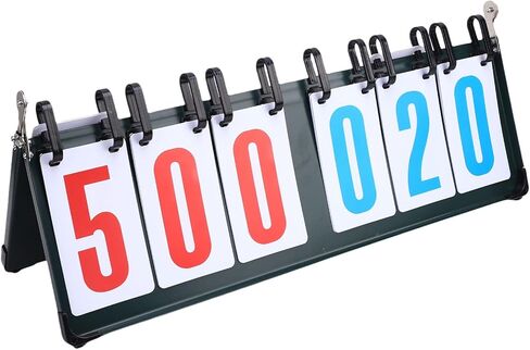 لوحة النتائج Focket المكونة من 6 أرقام، هيكل معدني محمول لحافظ النقاط ولوحة النتائج مع قاعدة غير قابلة للانزلاق ومقاومة للماء من مادة PVC لكرة السلة وتنس الطاولة وكرة الريشة وكرة الطائرة in Kuwait
