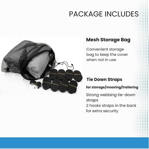 غطاء قارب داخلي من EliteShield قابل للتجول حول Cuddy Cabin، غطاء بوليستر بحري مقاوم للماء عالي التحمل 600D مقاوم للأشعة فوق البنفسجية، يناسب القوارب حتى 30'6 بوصة طول × 120 بوصة عرض، رمادي in Kuwait