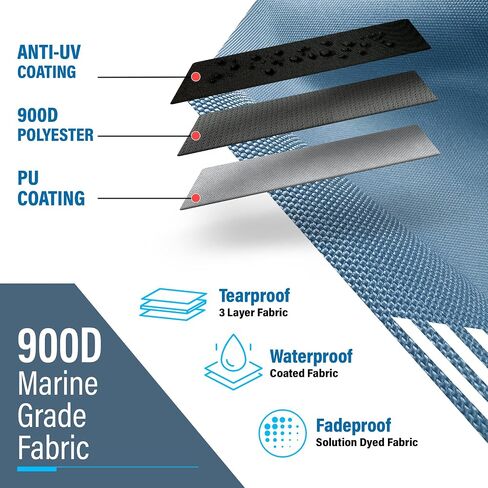Universal T-Top Shade Extension for Bimini Tops for Boats, Sun Shade Boat Canopy, Adjustable Telescopic Poles, Stainless Steel, Marine 900D Fadeproof Boat Cover, 60" L x 59" W, Mesh in Kuwait