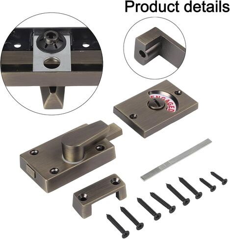 Advanced Casting Technology Toilet Door Lock with LED Indicators for Bathroom Privacy Zinc Alloy Design in Kuwait