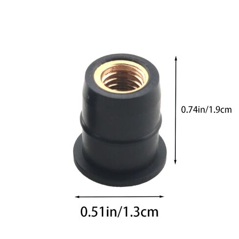 20PCS 0.51 Inch Length 2/5 Inch Hole M6 Black Anti Vibration Neoprene Well Expansion Nuts Motorcycle Retrofit Windshield Fastener for Fixing Part Bumpers Fairings in Kuwait