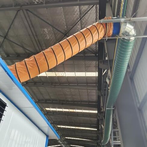 This Air DuctingBathroom Exhaust Fan Vent Hose 25 Feet Long, Commercial Home PVC Flexible Duct Housing with Adjustable Rope and D-Hook for Airport/Farms/Tunneling, Portable Flame Retardant(D in Kuwait