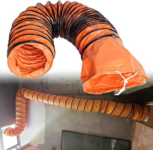 This Air DuctingBathroom Exhaust Fan Vent Hose 25 Feet Long, Commercial Home PVC Flexible Duct Housing with Adjustable Rope and D-Hook for Airport/Farms/Tunneling, Portable Flame Retardant(D in Kuwait