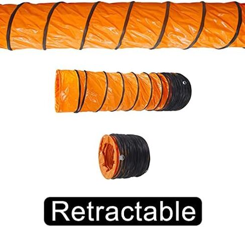 This Air DuctingDuct Hose Exhaust Flexible Retractable PVC Ventilation Air Hose 8/12/16/20/24inch × L 16,5ft 33ft Lightweight and Durable Hose with D-Ring for Construction Sites, Industry, A in Kuwait