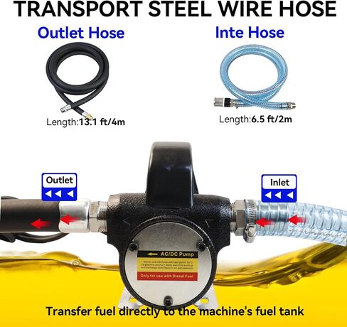 Fuel Transfer Hose 1" x 6.5FT, with SS NPT Fittings & Filter, for Diesel Gas DEF, Wire Reinforced Suction Hose for 3/4" & 1" Transfer Pump in Kuwait