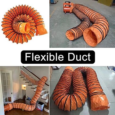 This Air DuctingDucting Hose 33Ft 16,5Ft PVC Flexible Duct Hosing Diameter 12inch 18inch 24inch Ventilation Air Hose Air Supply and Extraction Hose Sealed Waterproof for Exhaust Fan Utility in Kuwait