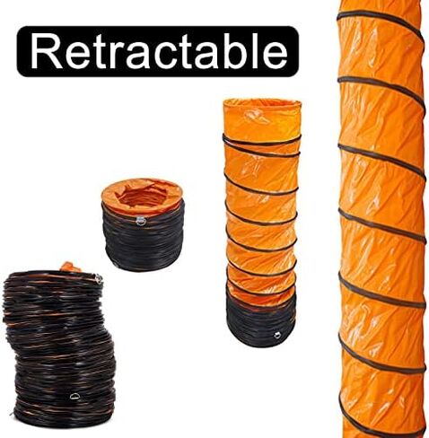 This Air DuctingDucting Hose 33Ft 16,5Ft PVC Flexible Duct Hosing Diameter 12inch 18inch 24inch Ventilation Air Hose Air Supply and Extraction Hose Sealed Waterproof for Exhaust Fan Utility in Kuwait