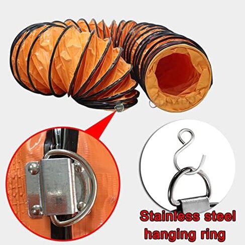 This Air DuctingDucting Hose, Extraction PVC Flexible Duct Hosing Flexible Bendable, PVC Flexible Ducting Hose for Ventilator Utility Blower Fan, with Adjustable Rope and D-Rings in Kuwait