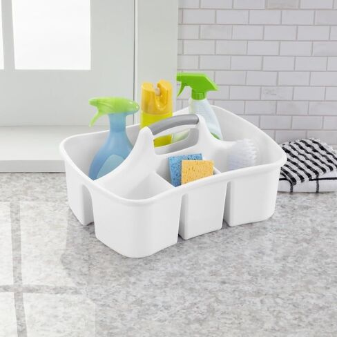 Divided Caddy, Easy Carry, Handy Plastic Utility Storage, White in Kuwait