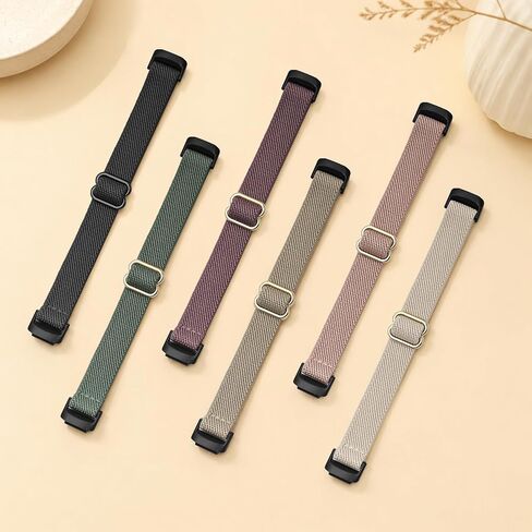 HSWAI نايلون مرن متوافق مع Fitbit Inspire 3 Bands/Fitbit Inspire 2 Bands، 6 حزم قابلة للتمدد وقابلة للتعديل حزام بديل رياضي ناعم للنساء والرجال لتتبع اللياقة البدنية in Kuwait