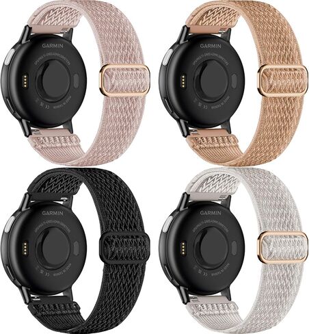 4 قطع من أشرطة النايلون القابلة للتمدد متوافقة مع Garmin Vivoactive 5/Vivoactive 6/3، 20 مم، أشرطة رياضية من القماش المرن لـ Venu Sq/Venu Sq 2/Venu 2 Plus & Forerunner 165/55/245/645 in Kuwait