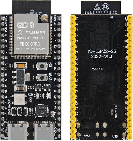 AITRIP 5Pack ESP32-S3 Type-C Development Board N16R8 MCU with Dual-Mode Wi-Fi Bluetooth with Antenna Base Compatible with Arduino IoT ESP32-S3-WROOM-1 in Kuwait