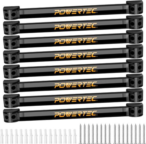 شريط حامل أدوات مغناطيسي POWERTEC مقاس 12 بوصة (8 عبوات)، منظم شريط مغناطيسي معدني شديد التحمل للمرآب وورش العمل والمطبخ، رف تخزين مثبت على الحائط مع براغي in Kuwait