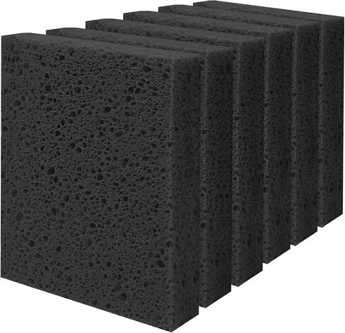Cellulose Sponges, Large Size 4" x 6" x 1" - Heavy Duty Scrub Kitchen Sponge, Clean Tough Messes Without Scratching Kitchen Cleaning Pads, Pop Up Eco DIY (6 Pack), Blue in Kuwait