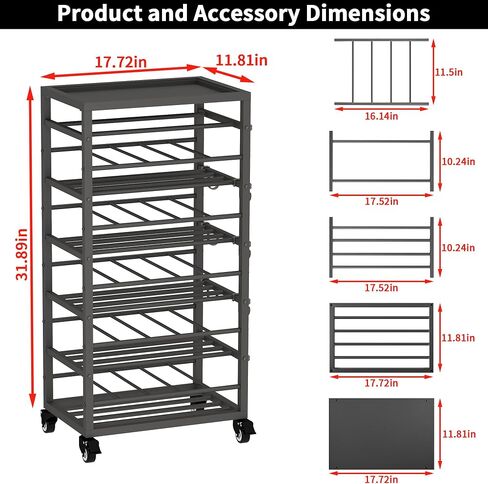 ikare 50 Can Metal Paint Spray Can Cart - Wheel Spray Can Holder with Storage Tray, Spray Can Organizer Storage Rack for Garage Shop Craft Workspace in Kuwait