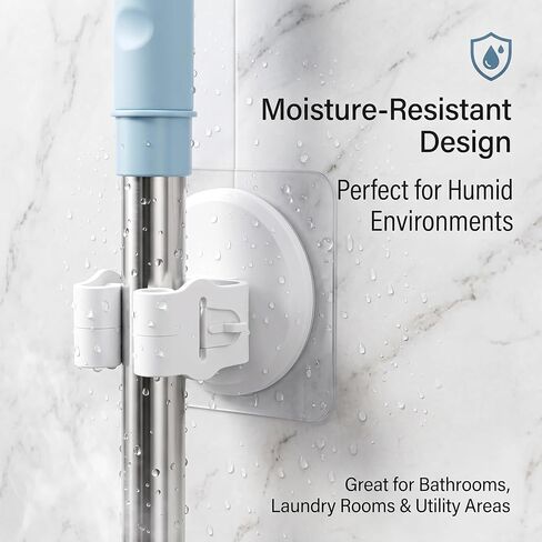 Broom Holder Wall Mount Adhesive 3 Pack Mop Holder Wall Mount, Broom Gripper, Broom and Mop Organizer Wall Hanging, No Drill Broom Hanger for Bathroom, Kitchen, Laundry Room, Garage Holds up to 4 lb in Kuwait