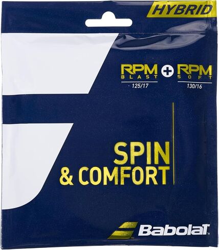 Babolat Hybrid RPM Blast 17g + RPM Soft 16g Black/Grey Tennis String, (1-2-4-6-8-Packs) in Kuwait