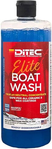 DITEC Marine Elite Boat Wash (32 Ounces) - Hyper-Concentrated Yacht Soap (128:1) - Safely Removes Dirt, Salt, Diesel Soot, Oil, Stains - pH Neutral, Ceramic & Wax Safe - Eco-Friendly - 32 Ounces in Kuwait