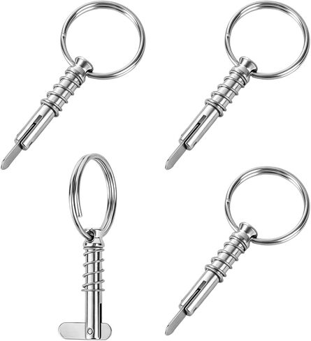 Penitue 4pcs Quick Release Pin, 1/4 Boat Bimini Top Quick Release Bolt with Drop Cam and Spring Stainless Steel Marine Locking Fasteners Hardware for Boat Canopy Accessories Parts(Silver) in Kuwait