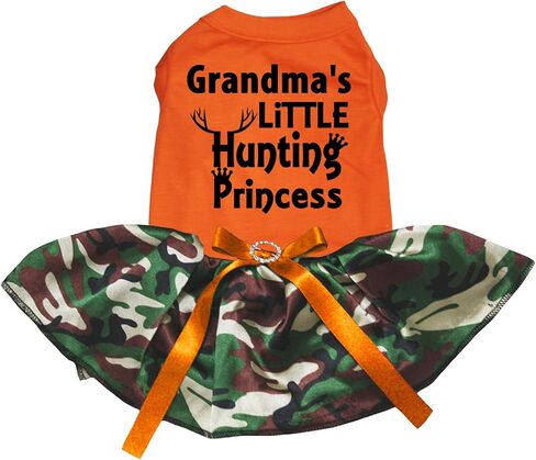 فستان Petitebella Grandma's Little Hunting Princess Puppy Dog (برتقالي/مموه، مقاس XXX-Large) in Kuwait