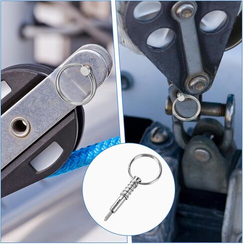 Penitue 4pcs Quick Release Pin, 1/4 Boat Bimini Top Quick Release Bolt with Drop Cam and Spring Stainless Steel Marine Locking Fasteners Hardware for Boat Canopy Accessories Parts(Silver) in Kuwait