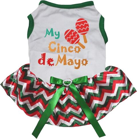 Petitebella My Cinco De Mayo Maraca Puppy Dog Dress (Black/Green LED, Medium) in Kuwait