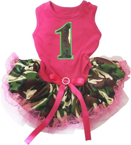 Petitebella Camouflage 1st Puppy Dog Dress (Hot Pink/Camouflage, XXX-Large) in Kuwait