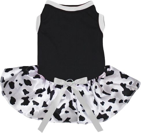Petitebella Plain Milk Cow Puppy Dog Dress (Pink/Cow, X-Small) in Kuwait