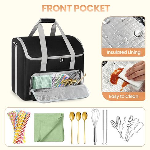 YARWO Carrying Case Compatible with Iceman by Chefman Slush-Ease MAX 90oz/ 68oz, Insulated Cooler Bag with Customized Dividers, Base Board and Pockets for Slushie Machine, Cups, Straws and Accessories in Kuwait