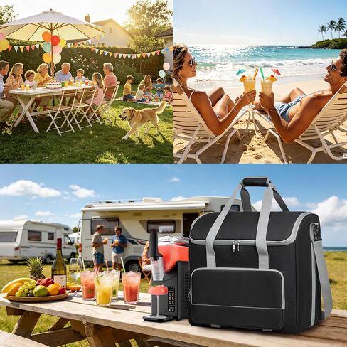 YARWO Carrying Case Compatible with Iceman by Chefman Slush-Ease MAX 90oz/ 68oz, Insulated Cooler Bag with Customized Dividers, Base Board and Pockets for Slushie Machine, Cups, Straws and Accessories in Kuwait