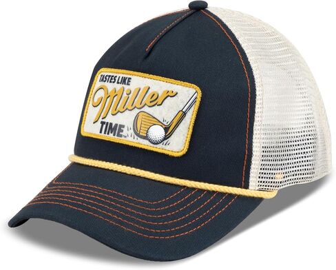 Miller Time Lite Felt Golf Club Patch Snapback Hat Blue in Kuwait