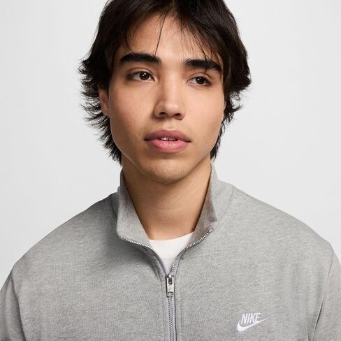 Nike Club Men's Knit Jacket (Dark Grey Heather/Light Smoke Grey/White, FQ3426-063) Size X-Large in Kuwait