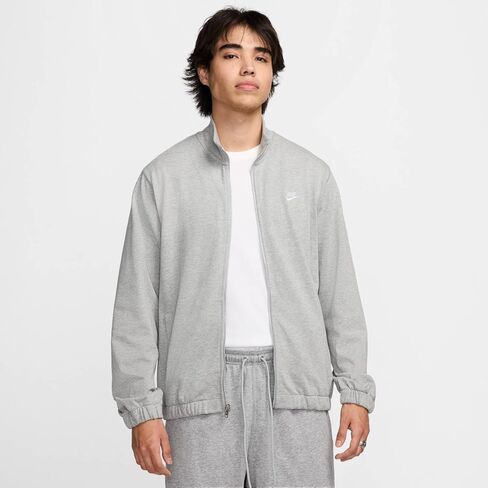 Nike Club Men's Knit Jacket (Dark Grey Heather/Light Smoke Grey/White, FQ3426-063) Size X-Large in Kuwait