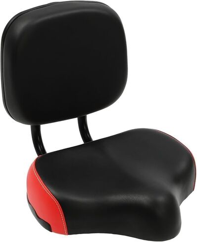 Wide Bike Seat with Backrest Bicycle Tricycle Saddle Seat with Back Support, Leather Saddle Pad for Tricycles, Bicycles, Exercise Bikes, Adjustable Height, Universal Fit for Women, Men in Kuwait