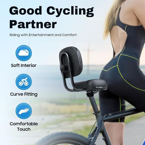 Wide Bike Seat with Backrest Bicycle Tricycle Saddle Seat with Back Support, Leather Saddle Pad for Tricycles, Bicycles, Exercise Bikes, Adjustable Height, Universal Fit for Women, Men in Kuwait