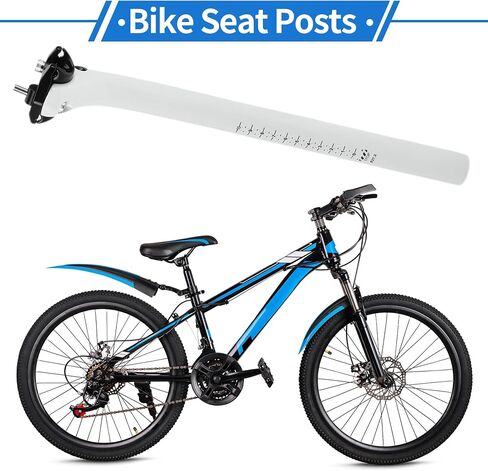 1 Pc Bike Seat Posts 27.2x350mm Bike Saddle Post Seat Tube Universal Lightweight Carbon Fiber White in Kuwait