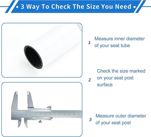 1 Pc Bike Seat Posts 27.2x350mm Bike Saddle Post Seat Tube Universal Lightweight Carbon Fiber White in Kuwait