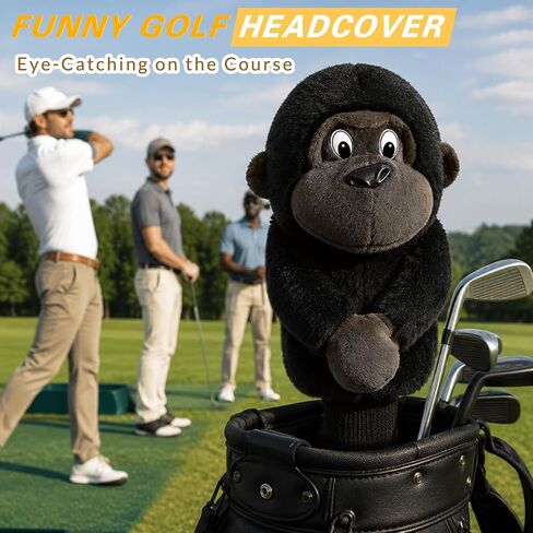 Funny Animal Golf Club Headcover, Plush Gorilla Driver Headcover Fits Standard 460cc Driver, Stylish Golf Gifts for Friends Men Women Golfers in Kuwait