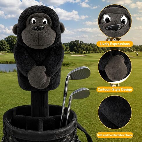 Funny Animal Golf Club Headcover, Plush Gorilla Driver Headcover Fits Standard 460cc Driver, Stylish Golf Gifts for Friends Men Women Golfers in Kuwait