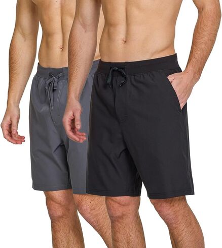 شورت الجري 2 PK للرجال من Ultra Performance مقاس 5 بوصات/7 بوصات/9 بوصات للرجال للتمرين الرياضي كاجوال 4 اتجاهات قابل للتمدد في صالة الألعاب الرياضية للرجال in Kuwait