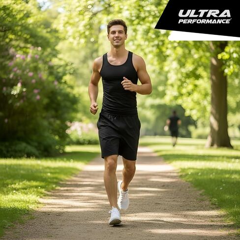 شورت الجري 2 PK للرجال من Ultra Performance مقاس 5 بوصات/7 بوصات/9 بوصات للرجال للتمرين الرياضي كاجوال 4 اتجاهات قابل للتمدد في صالة الألعاب الرياضية للرجال in Kuwait