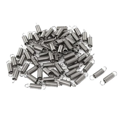 66pcs 0.4mmx3x12mm 304 Stainless Steel Dual Hook Small Tension Spring in Kuwait