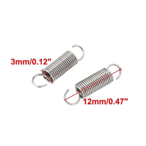 66pcs 0.4mmx3x12mm 304 Stainless Steel Dual Hook Small Tension Spring in Kuwait