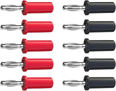 10pcs P3001P 4mm Copper Banana Plug Stackable Jack Welded Type for Speaker Test Probes Connectors(5colors 10pcs) in Kuwait