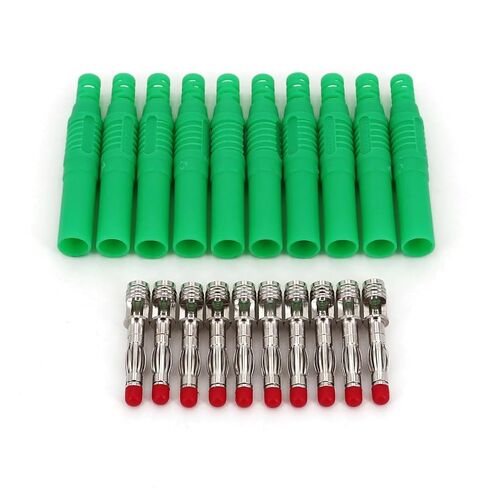10Pcs Insulated Safety Straight 4mm Male Banana Plug Wire Solder Type Connector(I) in Kuwait