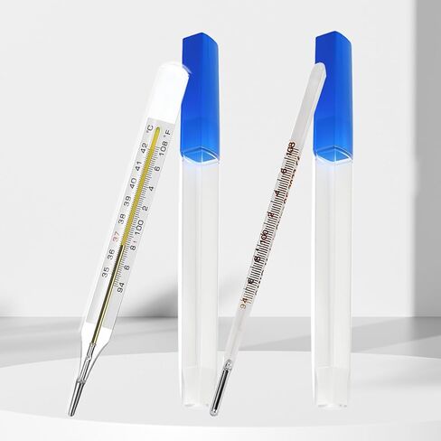 ℉ &℃ Oral Thermometer for Adults and Kids 2PCS - Glass Thermometer for Rectal Temperature - Accurate Easy Reading - AiBi TECH in Kuwait