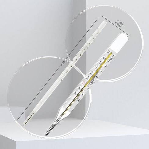 ℉ &℃ Oral Thermometer for Adults and Kids 2PCS - Glass Thermometer for Rectal Temperature - Accurate Easy Reading - AiBi TECH in Kuwait